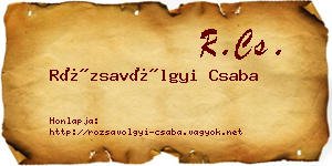 Rózsavölgyi Csaba névjegykártya