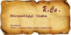 Rózsavölgyi Csaba névjegykártya